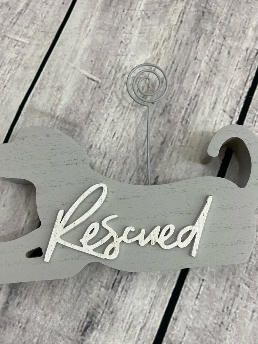Rescued Dog Photo Holder in Light Gray